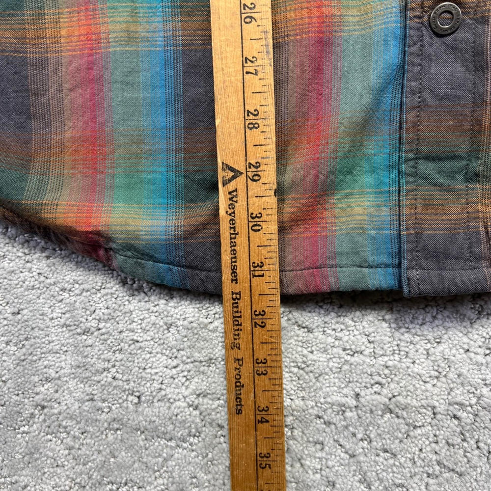 Prana Flannel Shirt Mens Large Plaid Organic Cotton Waffle Lined Shacket Asylum - Picture 15 of 16